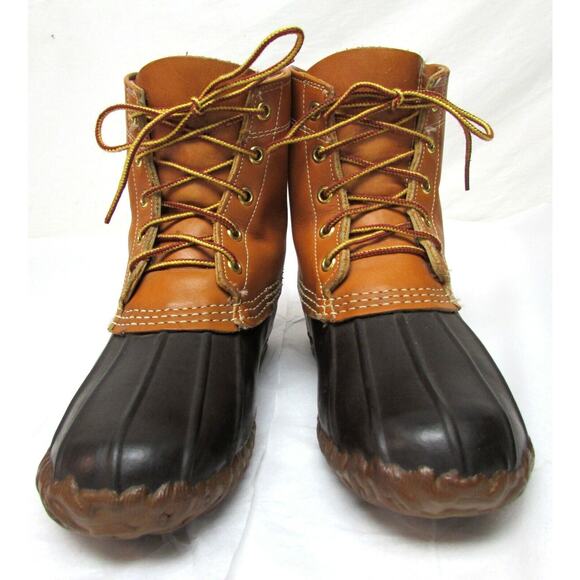 Vintage LL Bean Maine hunting shoe women's size 7 brown duck boots - Picture 2 of 12